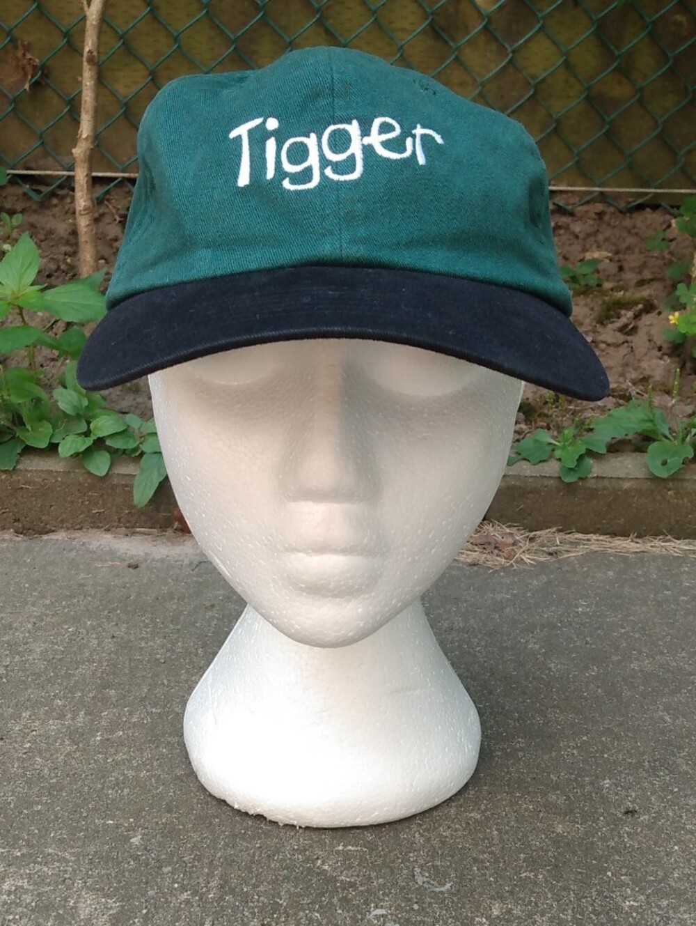 DISNEY TIGGER Winnie The Pooh Dark Green Embroidery Adult Adjustable Hat Cap